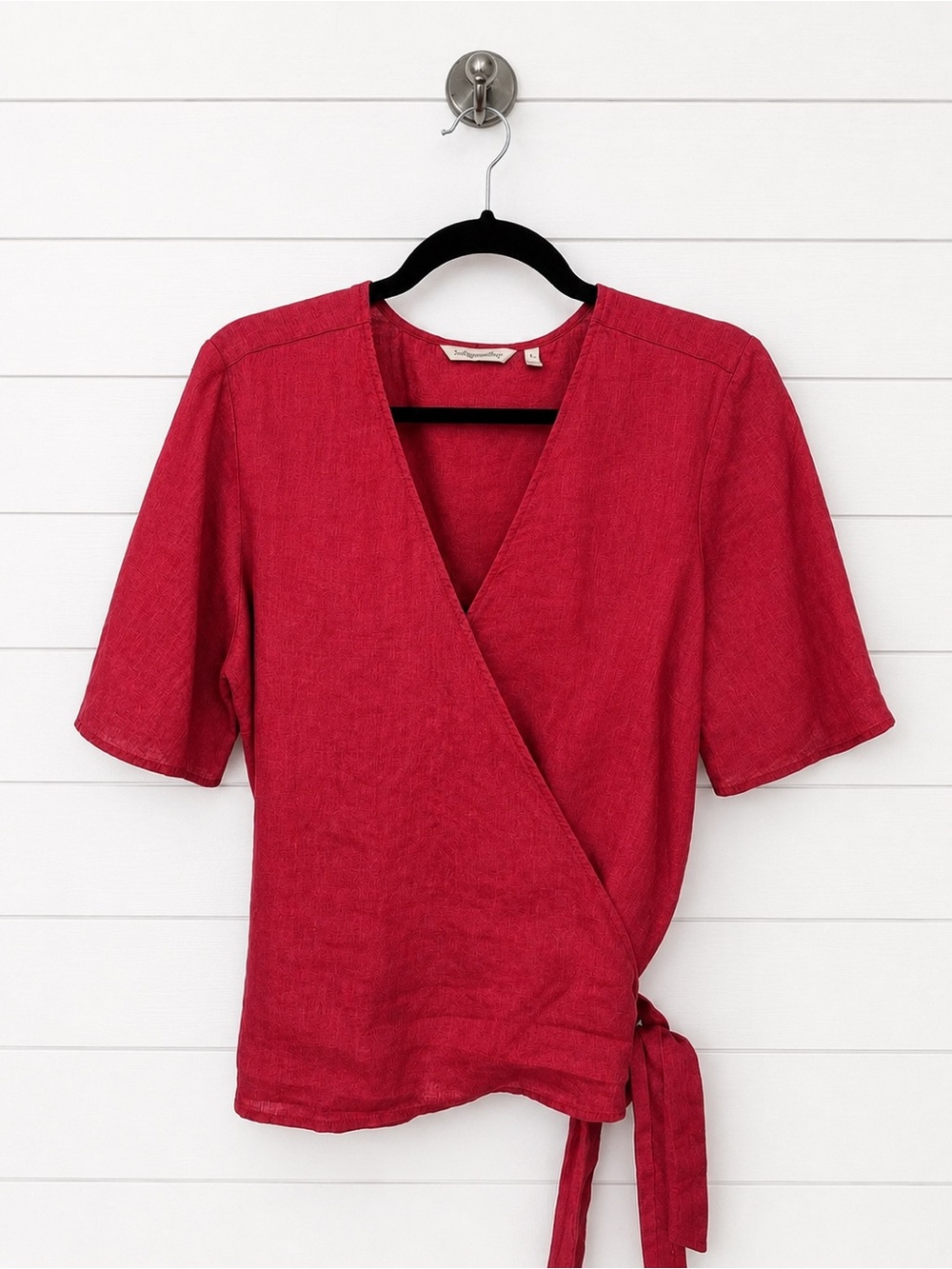Soft Surroundings Red Wrap Blouse
